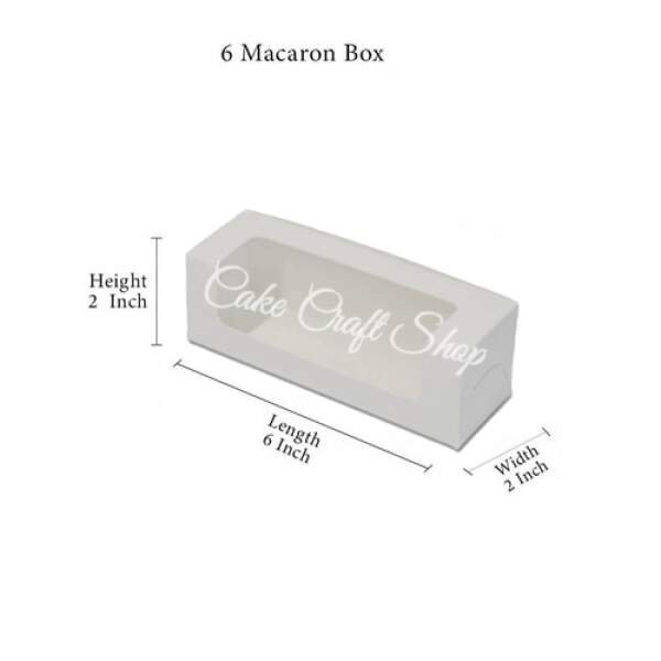 6 Macaron Box White- Pack Of 6pcs