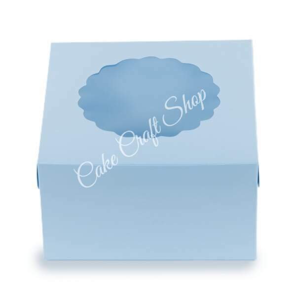 7x7x3 inch Blue Cake Box - Pack Of 6 Pieces