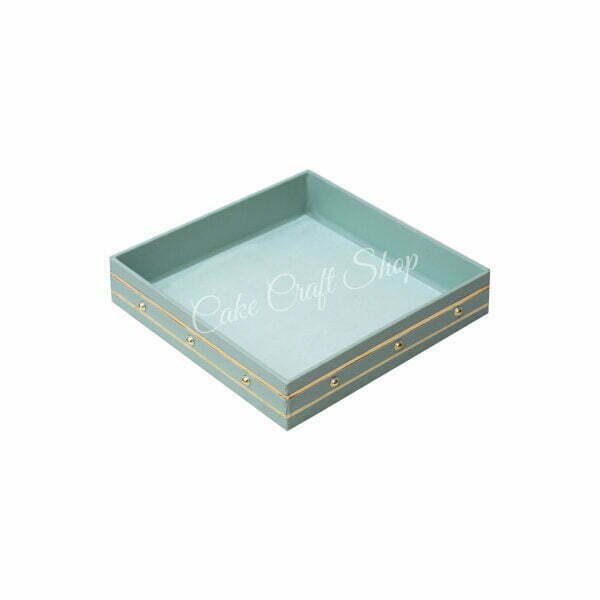 Leatherette Hamper Tray (10x10x2in) Turquoise Green - Image 2