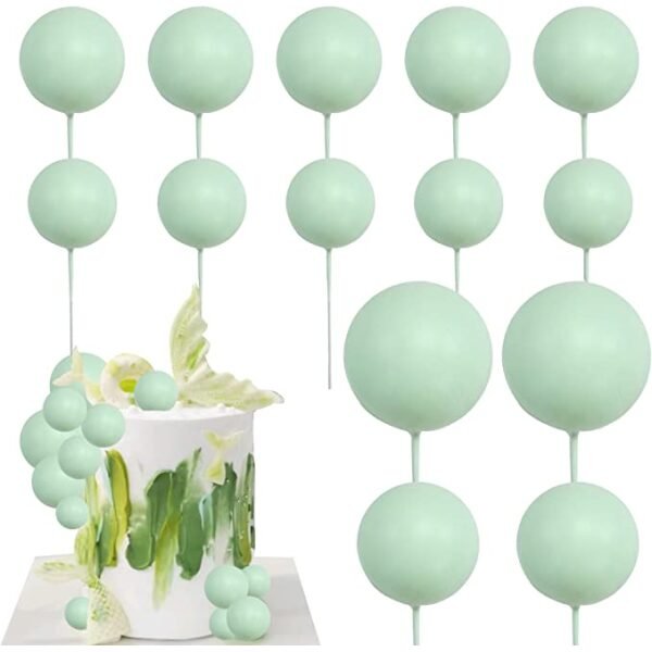 Faux Ball Cake Topper (20pcs Pack)- Mint Green - Image 3