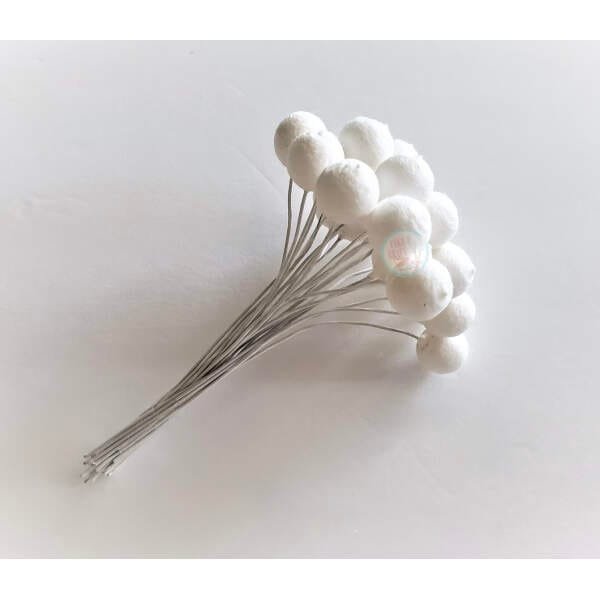 25mm Round Bud Center Sphere Wired for Fondant/Gum paste Flowers (10pcs) - Image 2